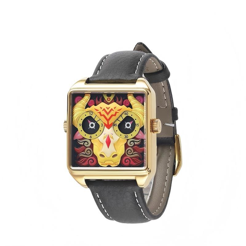 Happiewatch The Sacred Bull of Five Colors — Power Meets Art HappieWatch