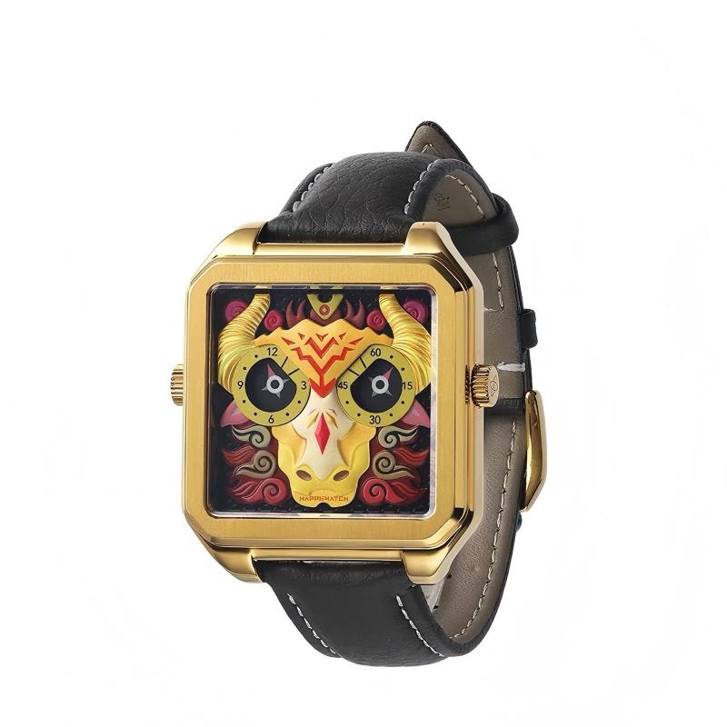 Happiewatch The Sacred Bull of Five Colors — Power Meets Art HappieWatch