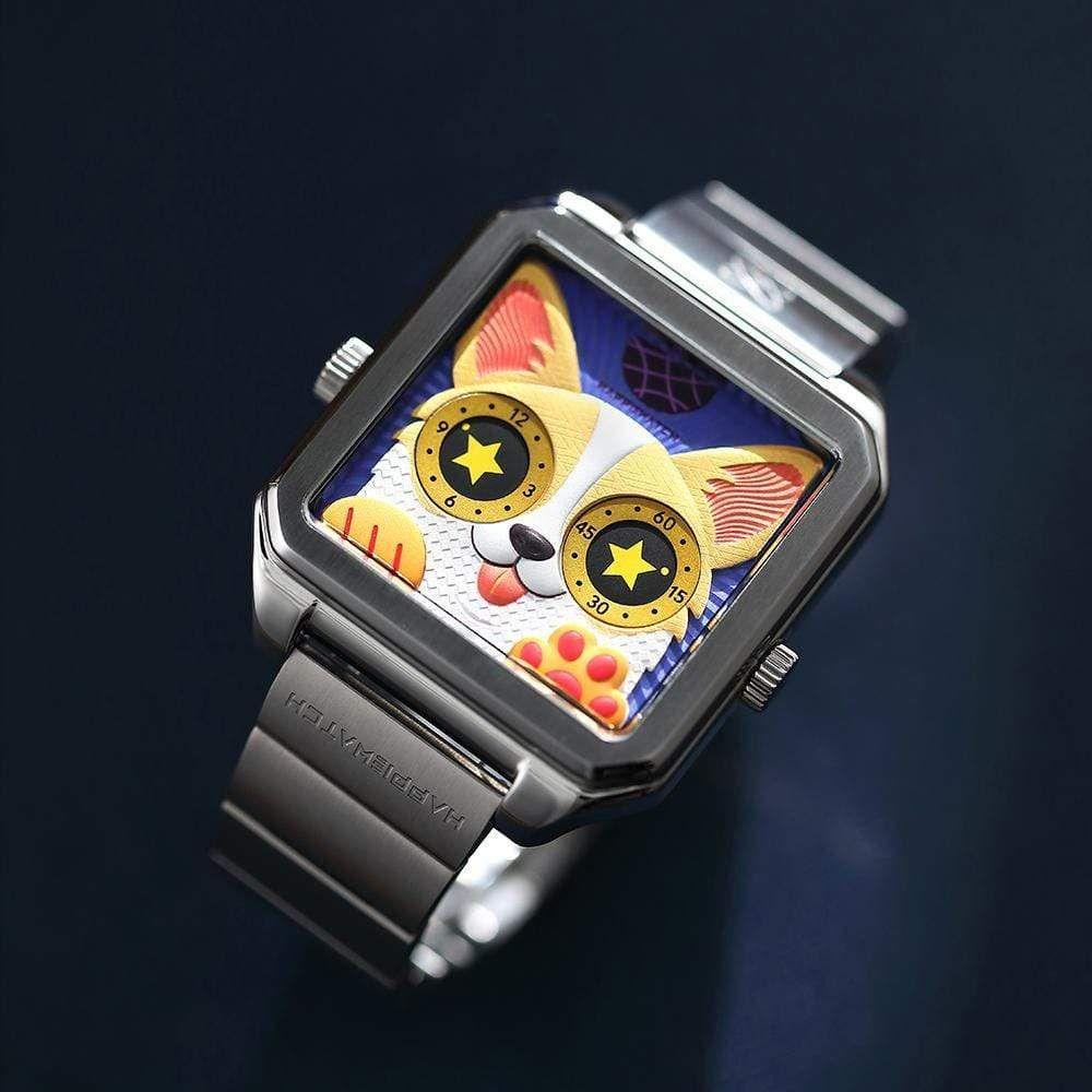 Unisex wristwatch, cool watch, corgi, HappieWatch