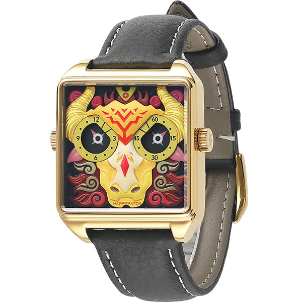 Unisex wristwatch, cool watch, bull, HappieWatch
